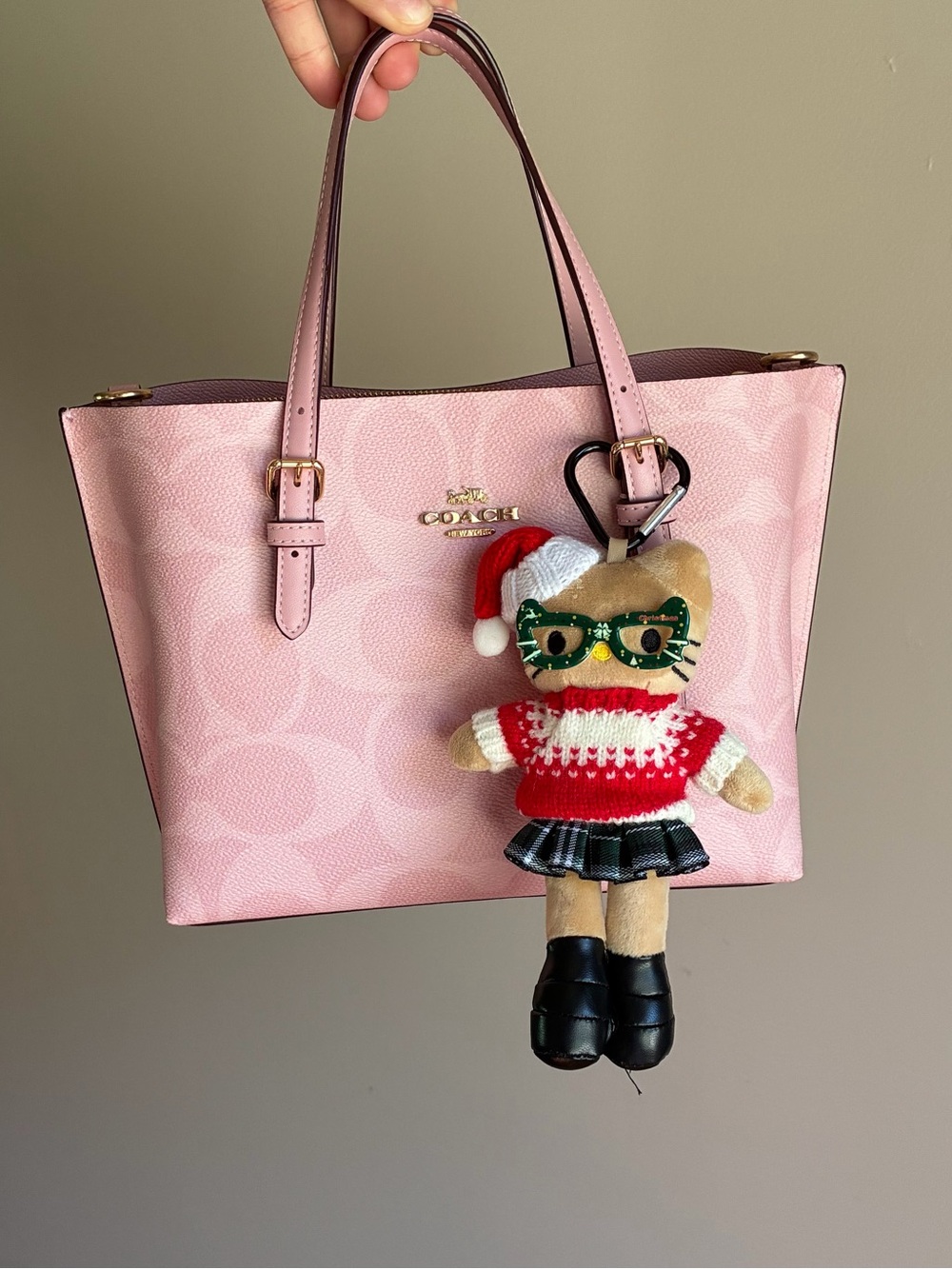 Holiday Hello Kitty Plush Christmas Keychain Bag Charm